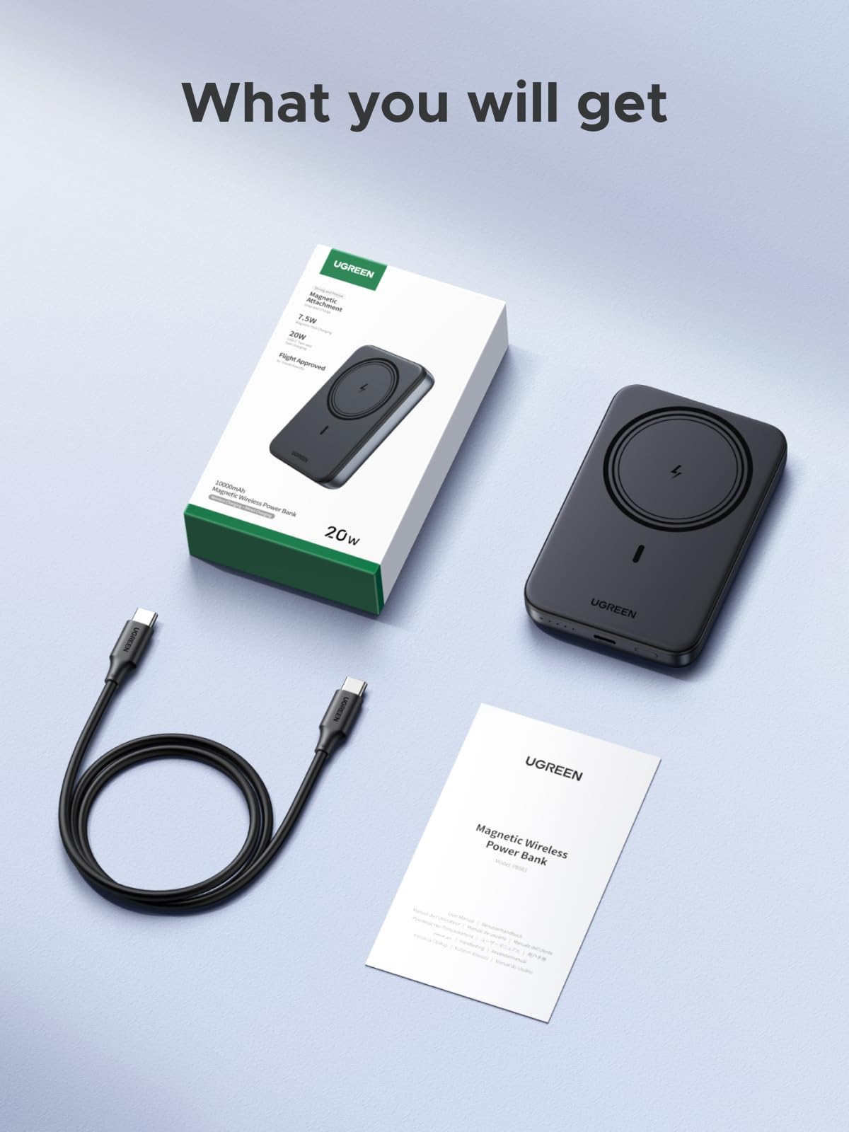 UGREEN Nexode Magnetic Wireless Power Bank Fast Charging, 10000mAh MagSafe-Compatible Portable Charger PD 20W USB-C Battery Pack Compatible with iPhone Air/17/16/15/14/13/12 Plus/Pro/Pro Max/Mini