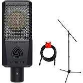 Lewitt LCT-440-Pure Single-Pattern, Condenser Microphone Bundle with Auray MS-5230F Tripod Mic Stand and XLR-XLR Cable