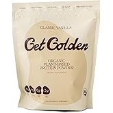 Get Golden Organic Classic Vanilla Protein Powder | 21g of Plant Based Protein Powder | Low Carb, Gluten Free, Dairy Free, No Added Sugar, Non-GMO | For Shakes & Smoothies (20 Servings, 1.4lb Bag)
