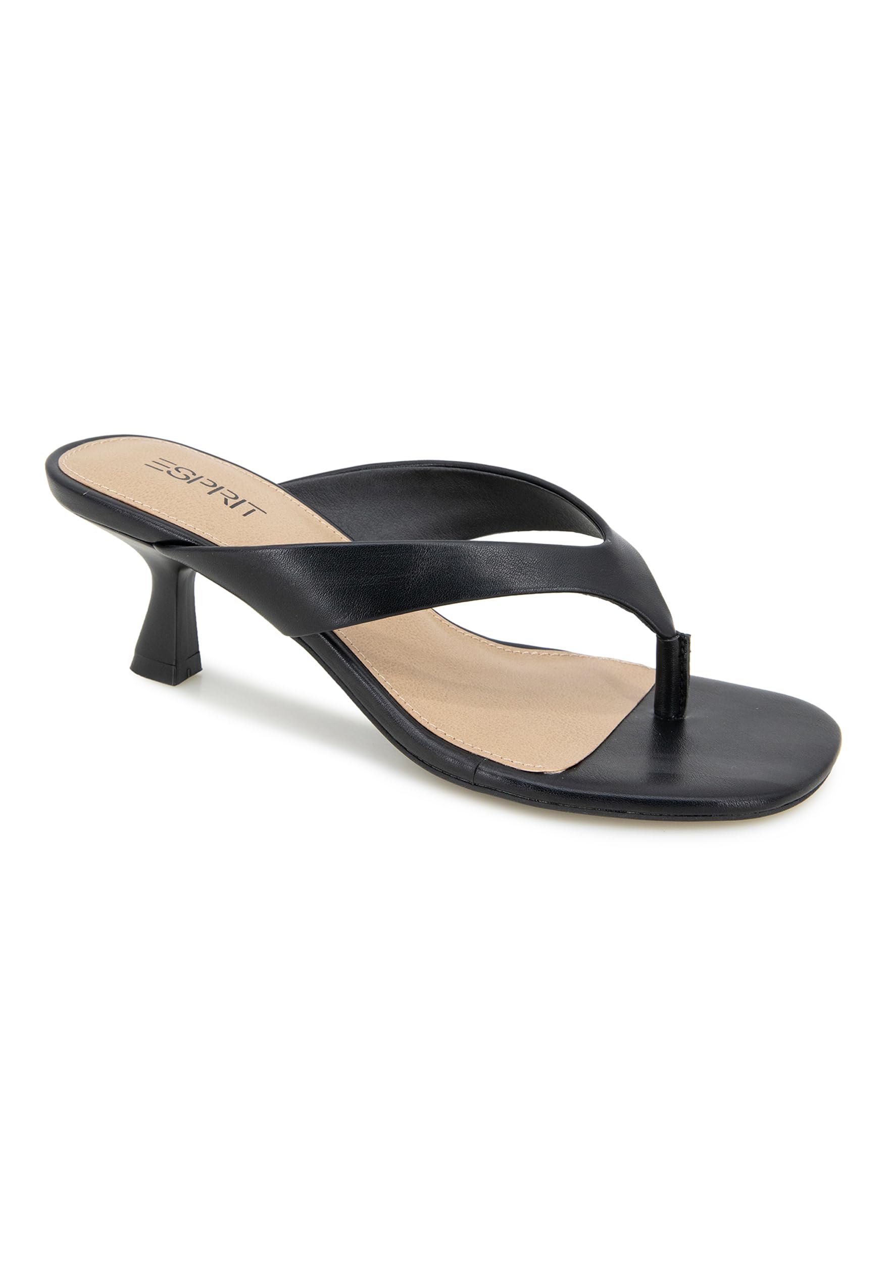 Esprit Women’s Thong Heeled Sandal, Black, 6