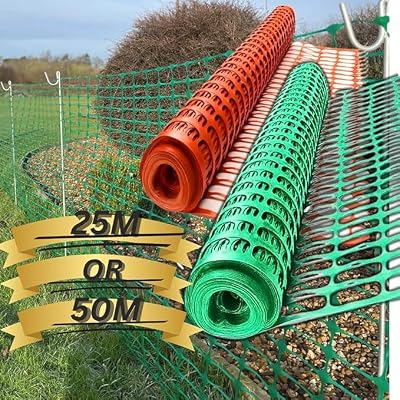 Smith & Barker Barrier Fencing Mesh Roll 130gsm 1m High 25m 50m Netting Pins