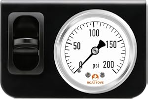 Roastove in-Cab Single Air Gauge Control Kit with Paddle Switch for Air Suspension System, Precision Pressure Monitoring 0-20