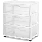 Wide 3 Drawer Cart White