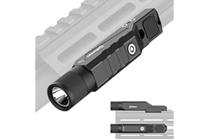 DEFENTAC 1750lm Zoomable Tactical Flashlight is Compatible with MLok/Picatinny Rail for Rifle, Weapon Light with with Momentary and Strobe, Magnetic Rechargeable