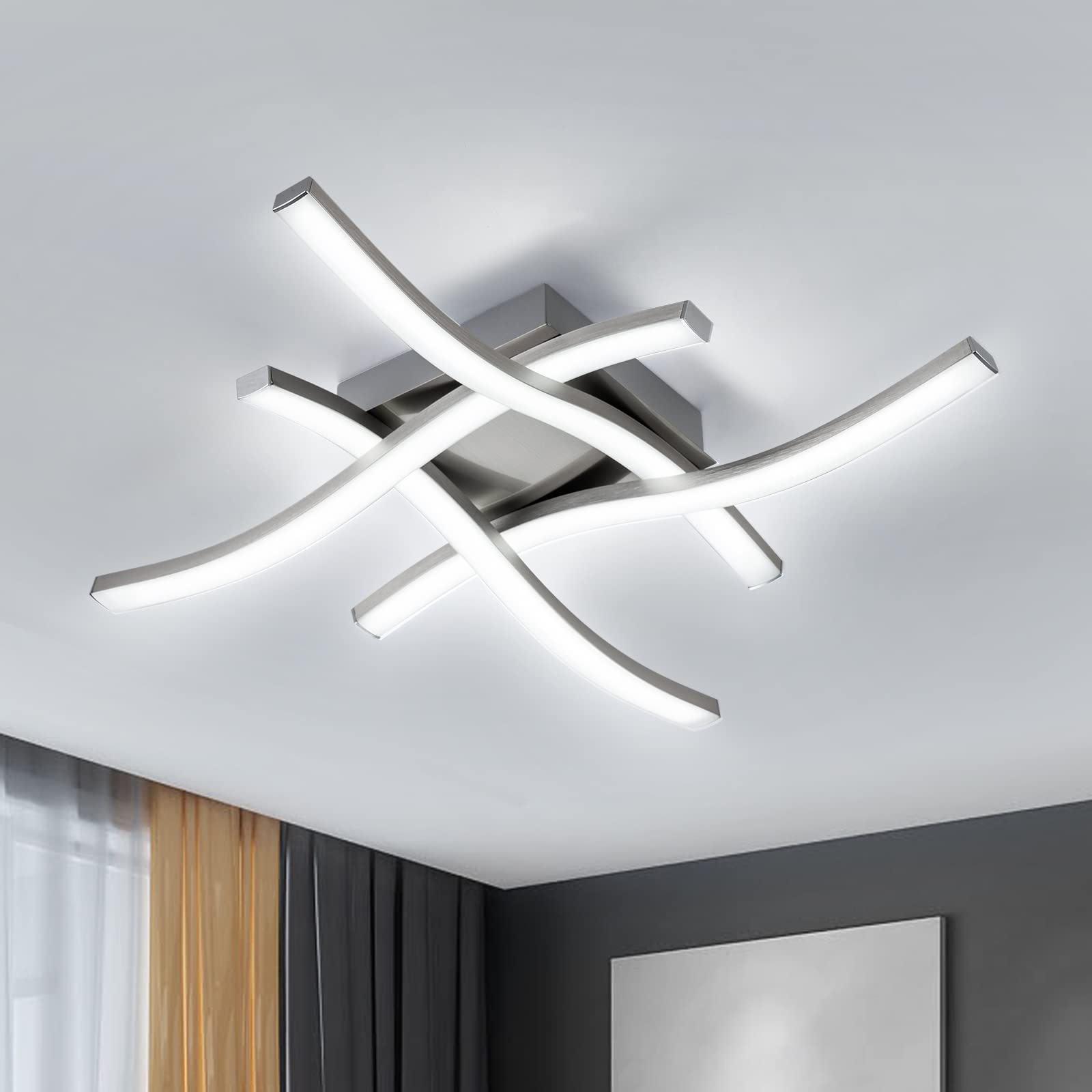 EDISLIVE Modern Dimmable LED Ceiling Light Curved