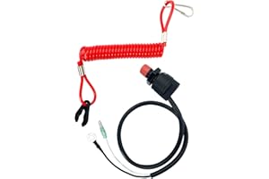 SKARUMMER Boat Engine Emergency Stop Switch Safety Tether Lanyard Replacement for Yamaha Tohatsu Honda - Boat Kill Switch Key 6E9-82575-00-00 6E9-82575-01-00 6E9-82575-02-00 18-65450 - 55 inch Long