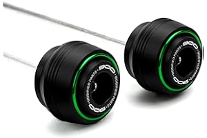 ZEXDDI Motorcycle Front Rear Fork Sliders Wheel Frame Slider Crash Protector Axle Slider Crash Pads Compatible With Z900 Z900RS Z900SE Z 900 RS SE 2019-2024 2025 (Green, Front and Rear Slider)