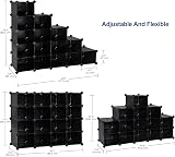 Songmics 16-Cube Storage Unit Shoe Rack DIY Shelving System Black LPC44HV1 view 5