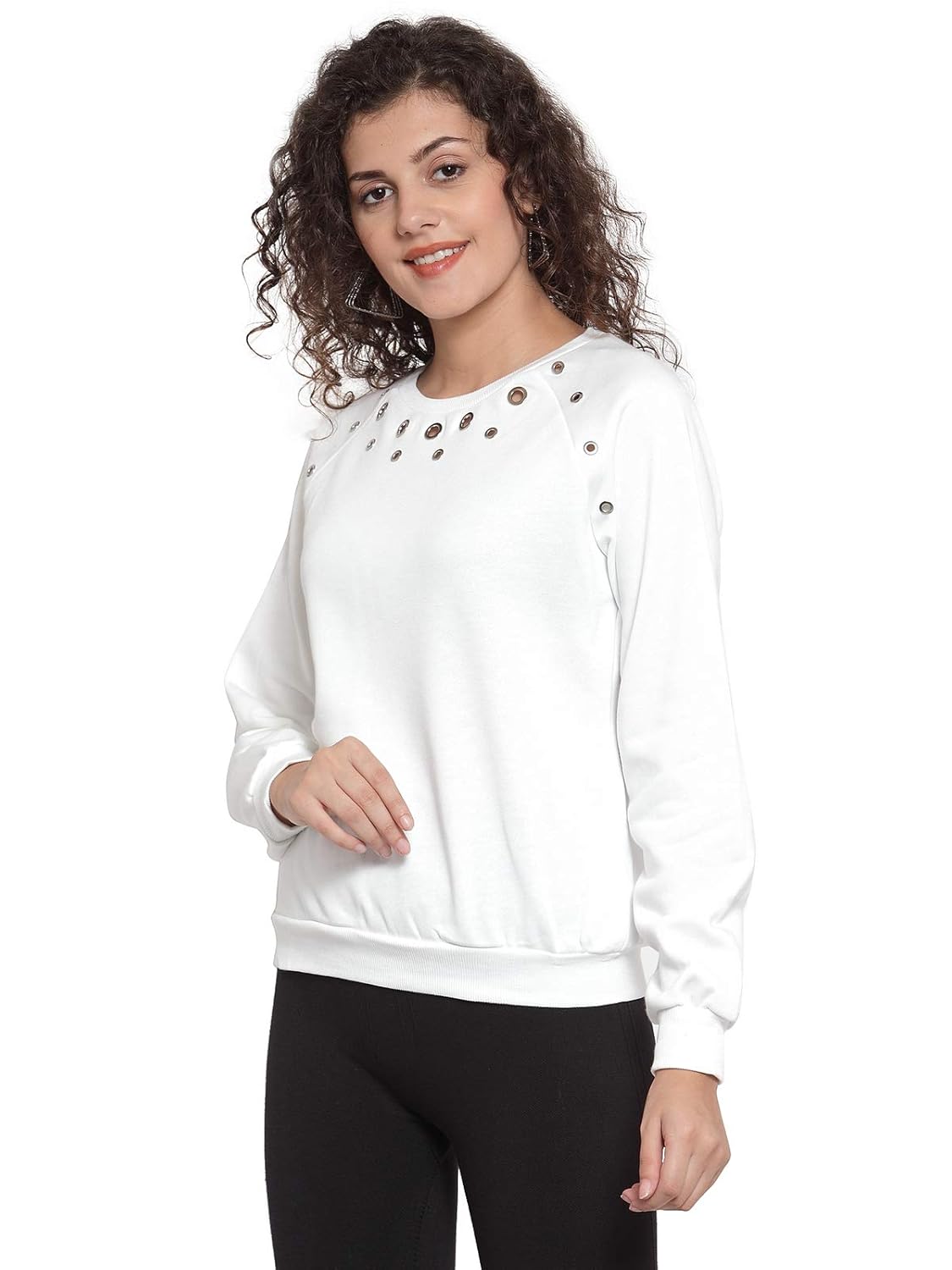 white printed sweatshirt