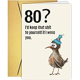 Qamza Cheeky 80 Year Old Birthday Card Gift, Funny 80th Birthday Card for Husband Wife Dad Mom Grandpa Grandma Friend Family Men Women, Rude Born In 1945 Gift Ideal