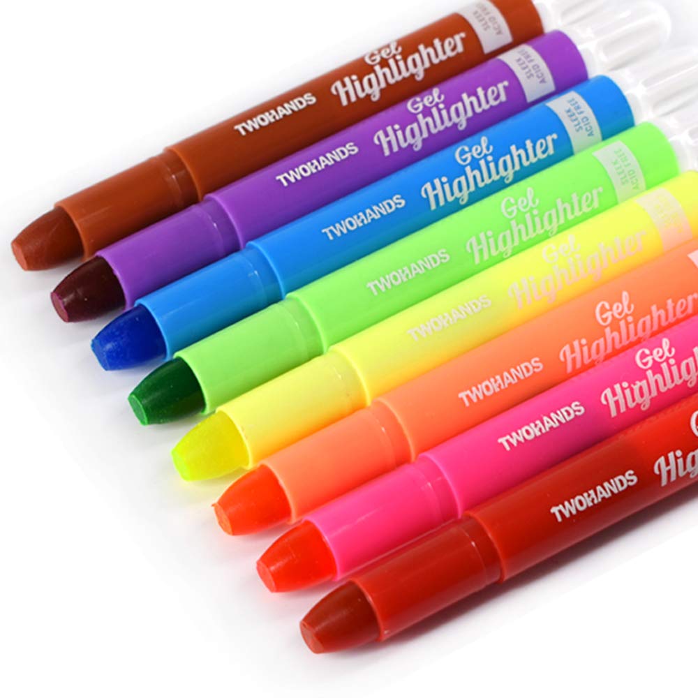 TWOHANDS Bible Gel Highlighter, Dry Highlighter, No Bleed, 8 Assorted Colors, Bible Journaling Supplies, Bible Markers for Tabs, 901808