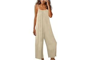 Jumpsuits for Women Casual Summer Overalls Backless Sleeveless Spaghetti Strap Romper Jumpers Beach Outfits