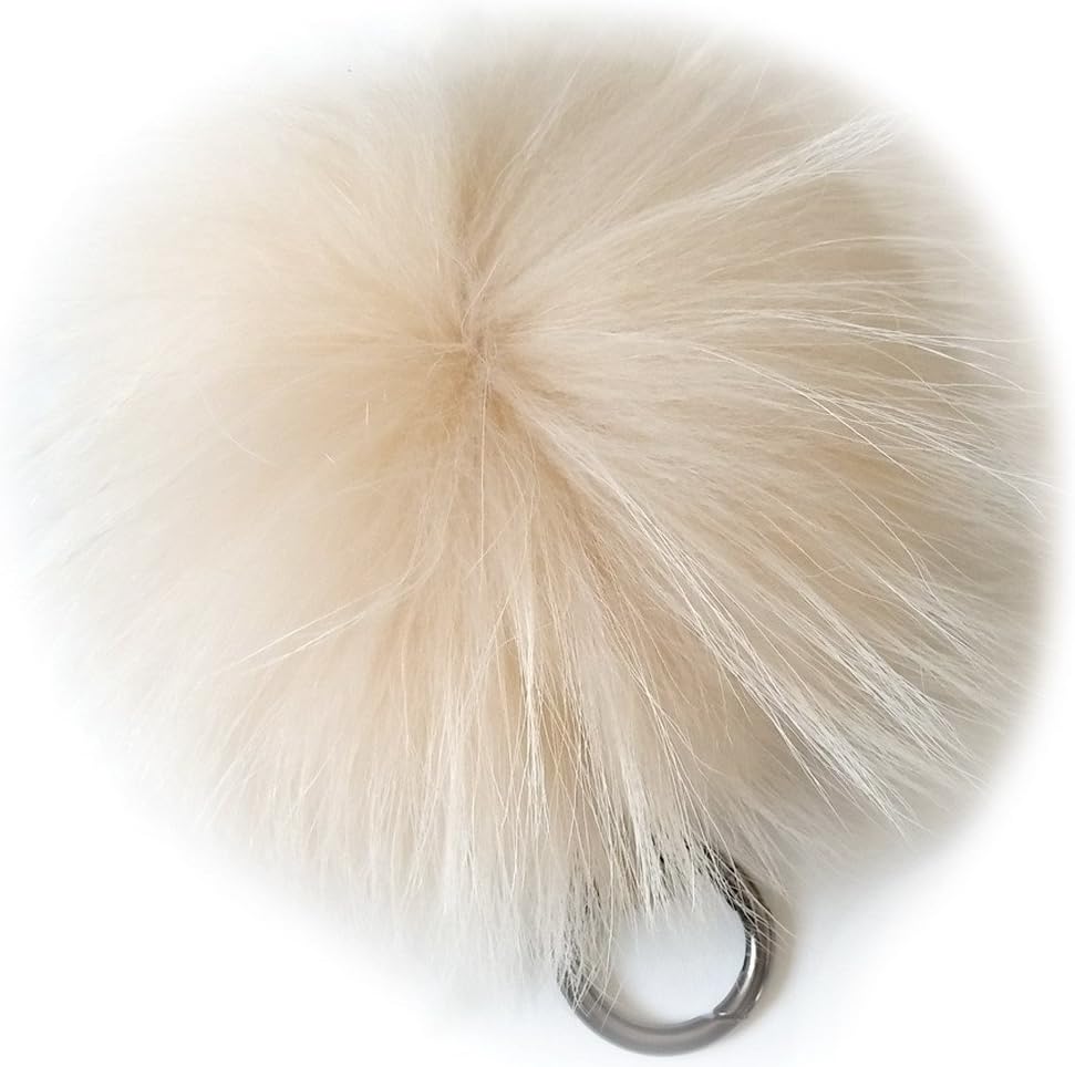 Valpeak 6'' Fluffy Raccoon Fur Ball Pom Pom Keychain Womens Bag Charms Key Chain