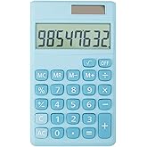 Basic Standard Calculators Small Digital Desktop Calculator with 8-Digit LCD Display, Battery Solar Power Smart Calculator Children's School Adult Office Family Standard Functions (8 bit Blue)