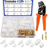 Seamaka 432pcs Automotive Electrical Wire Connectors Kit 2.8mm 2 3 4 6 9 Pin Automotive Electrical Wire Male Female Socket Plug and Pin Terminals Connector with Ratchet Crimping Tool