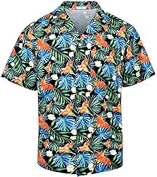 AINIKO Men's Short Sleeve Hawaiian Shirt Quick Dry
