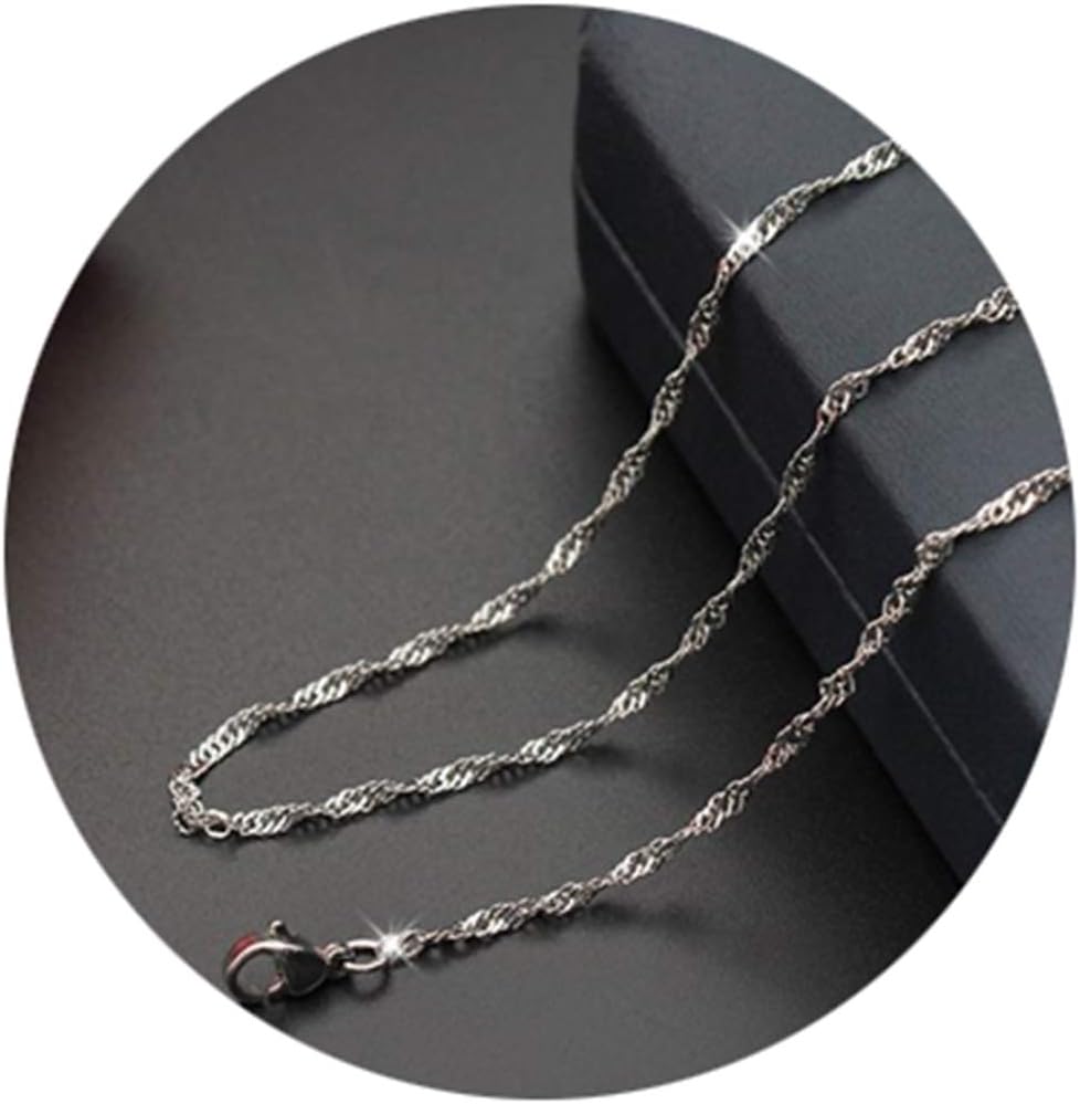 Epinki Stainless Steel Chain Necklace for Women Silver Singapore Chain Punk Chain Necklace Necklace