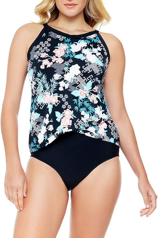 high neck underwire tankini