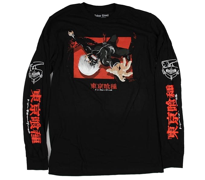 Buy Tokyo Ghoul Men S Ken Kaneki Character Long Sleeve Adult Anime Tee T Shirt Medium At Amazon In