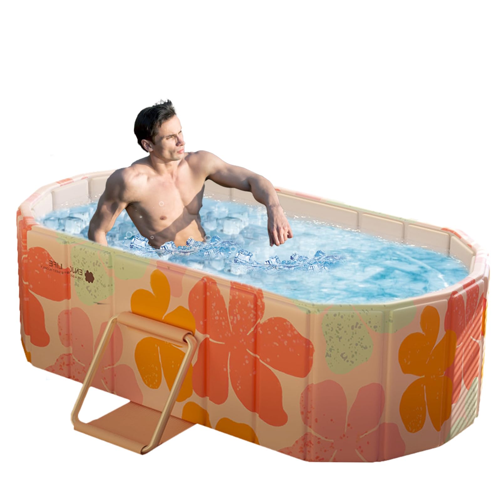 Photo 1 of jessie 47" Portable Bath Tubs Adult, Foldable Bathtub, Hot & Cold Plunge Tub Ice Bath Tub fo Home Indoor & Outdoor Showers