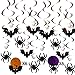 Spooktacular Creations 57 Pieces Halloween Party Swirl Ceiling Hanging and Wall Witches Bats Spider Skull Swirl Hanging Cards Decorations Indoor
