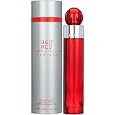 Perry Ellis 360° Red Eau De Toilette Spray for Men - Mens Cologne, Long Lasting Perfume, EDT, Fragrance with Notes of Clove, Cinnamon & Patchouli - 3.4 fl oz (100 mL)