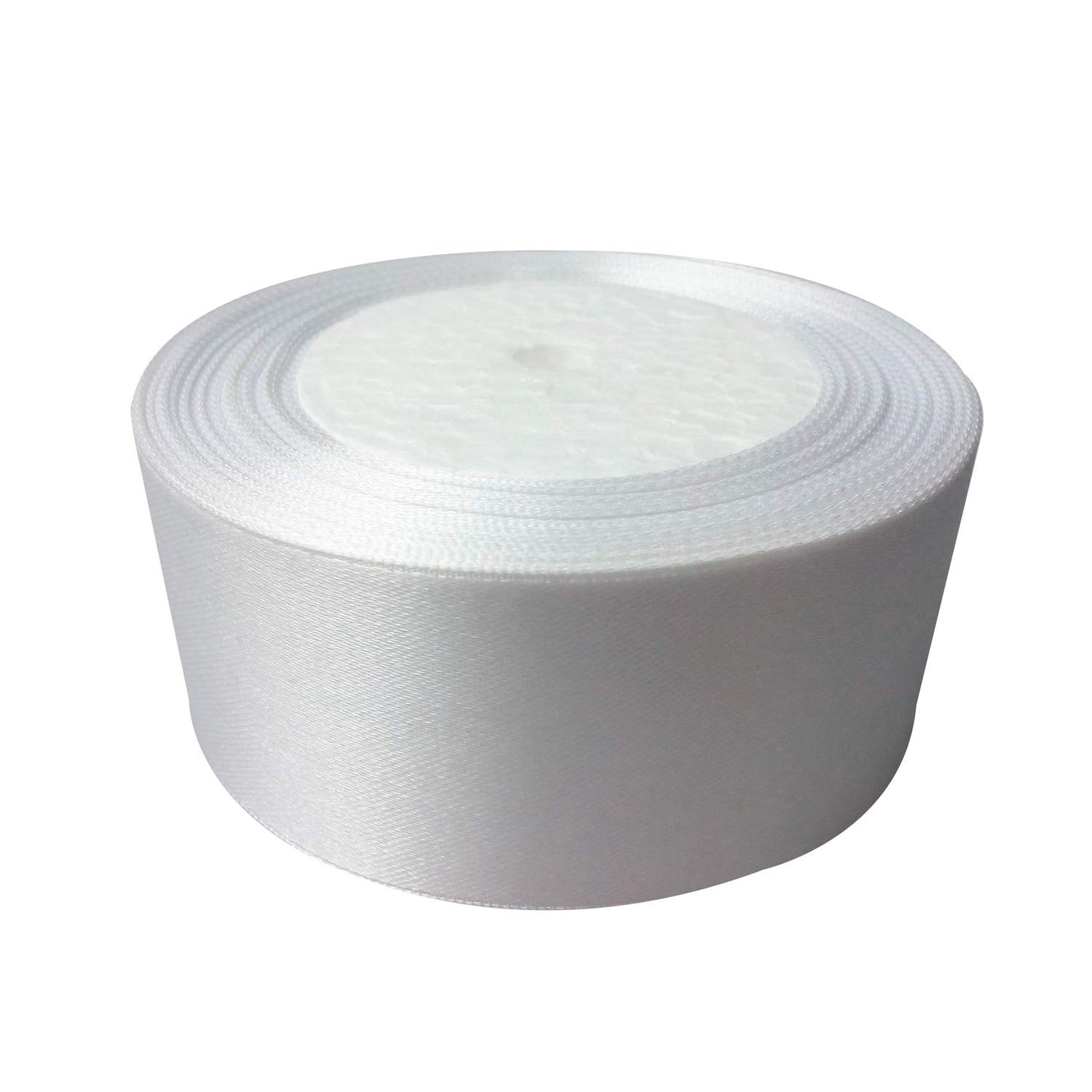 Trimming Shop White Ribbon Roll - 40mm x 25 Metres - Double Sided Satin Brightly Coloured - 100% Polyester - for Gift Wrapping, Decorating, Arts and Craft - Machine Washable โ image 1