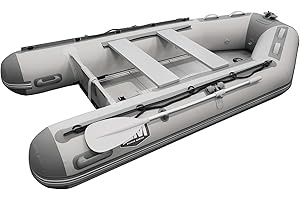 Beyond Marina Inflatable Dinghy Boat – 8.2ft 10ft 10.8ft, 3–5 Person, 5–15 HP, Heavy Duty Inflatable Fishing Boat for Adults with Aluminum Floor & Oars, USCG Approved, Certificate of Origin Included