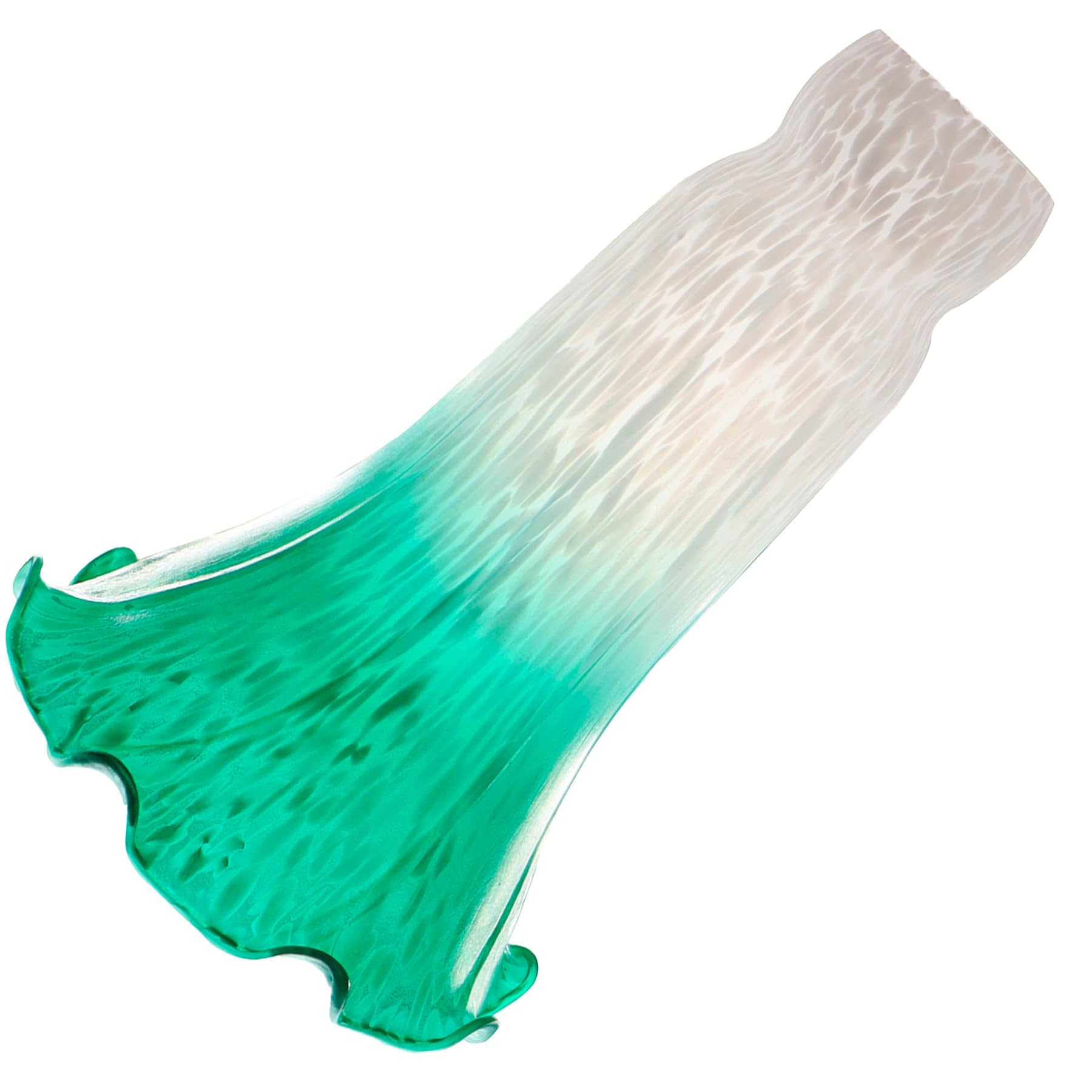 Photo 1 of Lily Flower Glass Lampshade Replacement, 1 Pack,Tulip Style Table Floor Lamp Shade Replacement 4.1" x 4.1" x 6" (Green)