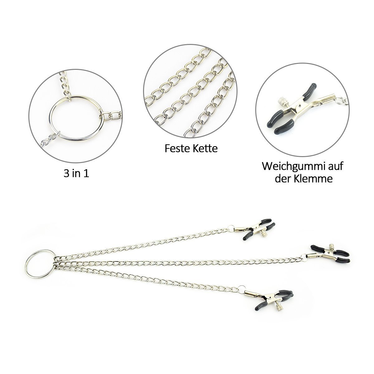 Nippelklemmen Nipple Clamps und Metallkette Klitoris Clip,Erotik SM BDSM Sexspielzeug Für Frauen und Männer