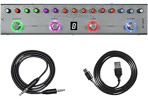 M-VAVE Guitar Pedal Multi Effects Bass with 36 Editable Presets, Chorus, Amp, Delay, Reverb, MOD, IR CAB, Music Recording, Tuner, Built-in Battery, BT Connection Digital Electric Bass Effector Bluetooth