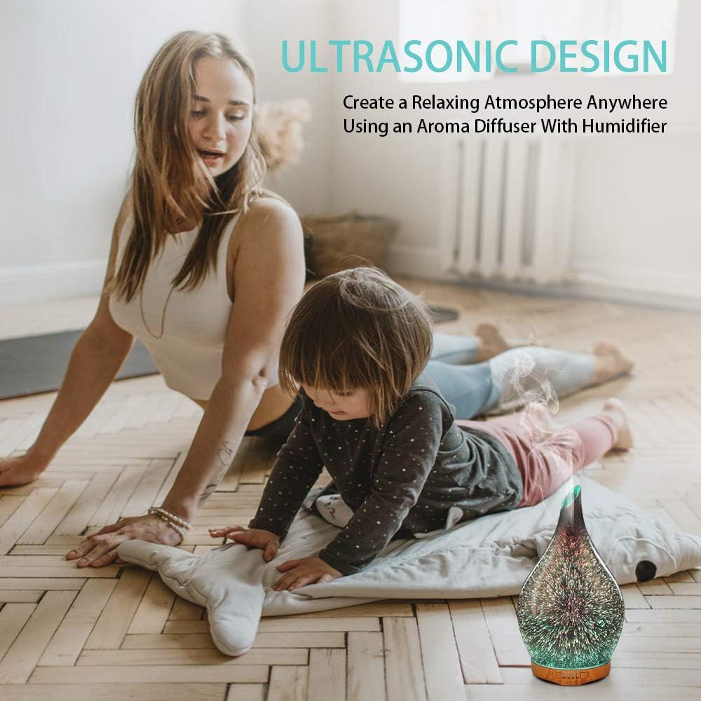 Porseme Essential Oil Diffuser Glass,280ml Scented Oil Diffuser Relaxing Aromatherapy - Image 5