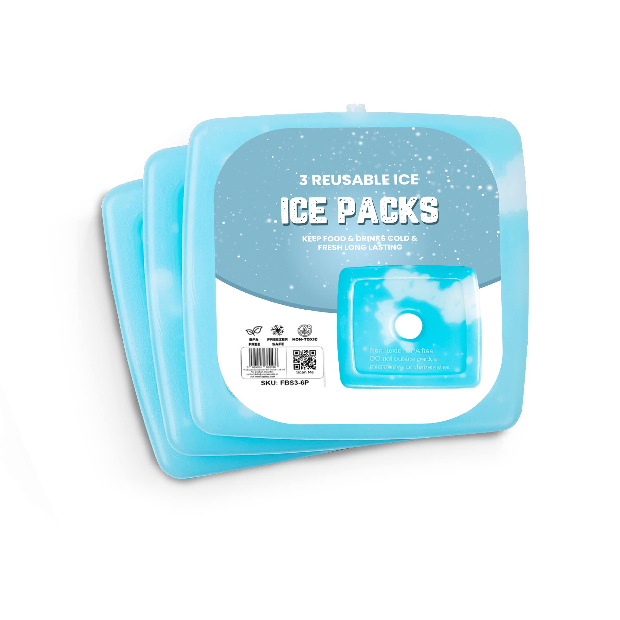 RMTL Reusable Ice Pack Blocks for Lunch Box - Slim, Lightweight Freezer Cold Packs For Coolers, Ice Pack for Lunch Boxes & Camping. Perfect Pack Lunch box (3)