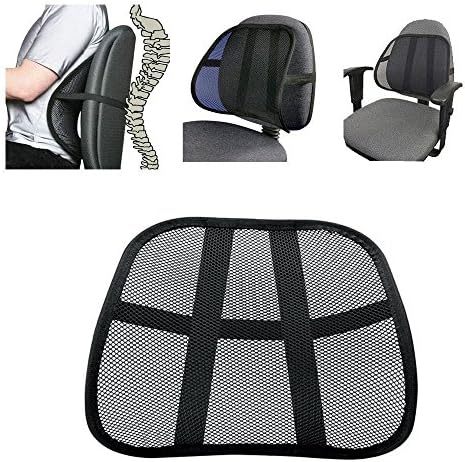 Lumbar Support Cool Vent Cushion Mesh Back Lumbar Support New Pillow for Car Office Chair Truck Seat Black