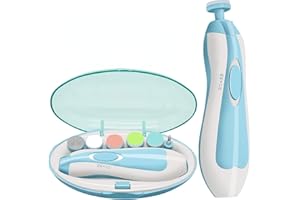 C&XANADU Baby Nail File Electric Nail Trimmer File Manicure Set, Toes Fingernails Care Trimmer with LED Light for Newborn, Kids and Adults