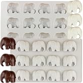 EPYHREHM 12 Cavity Elephant Silicone Chocolate Molds Set Of 2 | For Candy Chocolate Cake Decoration