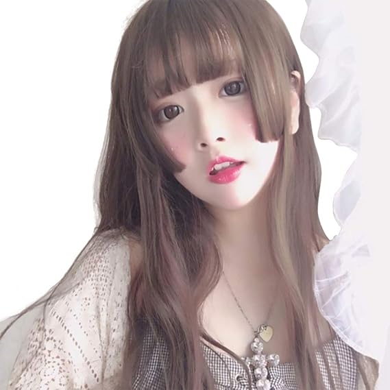 Amazon キュミオ Qemio ウィッグ ロング カール 姫カット 姫髪 女装 ぱっつん かつら 巻き髪 Wig フルウィッグ 自然 原宿系 耐熱 通気 医療用 ネット付 フルウィッグ 通販