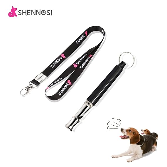Shennosi Hundepfeife, gegen Bellen, Ultraschall-Ton, silberfarben, für Hundetraining