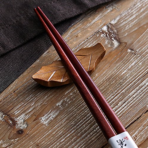 Chopsticks holder, AOOSY Handcrafted Wooden Chopsticks Rest or Dinner Spoon Stand Fork and Knife Holder Home Decor Set of 5