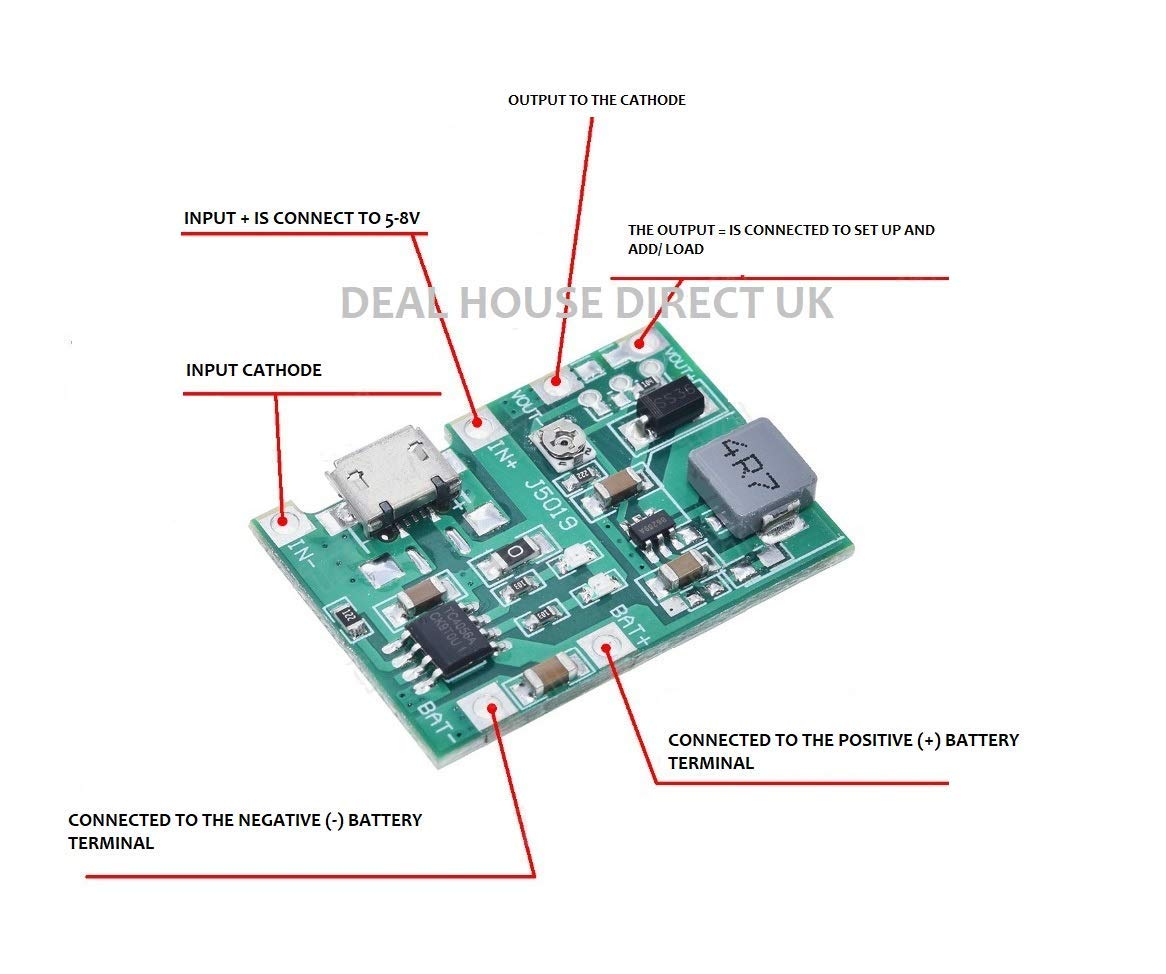Battery Charger Board DC-DC Step Up Boost For 18650 Lithium Li-ion