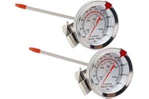 Candy Thermometer Deep Frying Thermometer with Clip (2 Pack and 8 Inch Probe - Best Oil Thermometer deep Fry for Cooking Tall