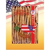 Hsu's Ginseng – Premium Wisconsin American Long Roots for Tea, Soup & Gifts – Fresh, Farm-Grown, 100% Pure, Non-GMO, No Additives-SM#2 (4 oz)