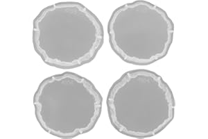 HOMOBABE 4pcs Crystal Cluster Coaster Mold DIY Resin Molding Silicone Cup Mat Casting Mold Home Decoration