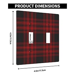 Pznen Red and Black Plaid Double Toggle Covers