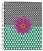 Emraw Fashion 5 Subject Notebook Spiral with 180 Sheets of College Ruled White Paper with Poly Dividers/Inside Pocket - Styles Included: Chandelier, Polka Dot Flower and Polka Dot Flower Mix, 3 Pack
