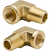Legines 90 Degree Brass Street Elbow 1/2" NPT Male x 1/2" NPT Female Forged Pipe Fitting (Pack of 2)