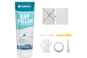 CARPOLY Tile Grout Repair Kit, White Grout Filler for Bathroom, Kitchen, Rstore & Renew Tile Joints Line, Triple Protection, Fast Drying Shower Grout with Tools(White, 5.29oz/150g)