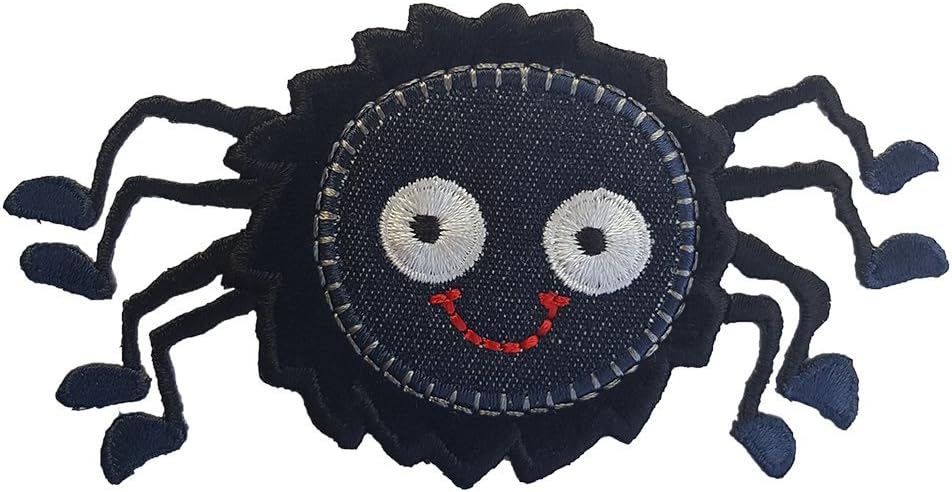 TrickyBoo 2 iron-on patches fabric appliques spider 11x6cm and Little pigs 7x6cm Design Zurich
