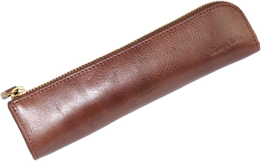 Individuality Creative Retro Simple Genuine Leather Pencil Holder - Dark Brown2