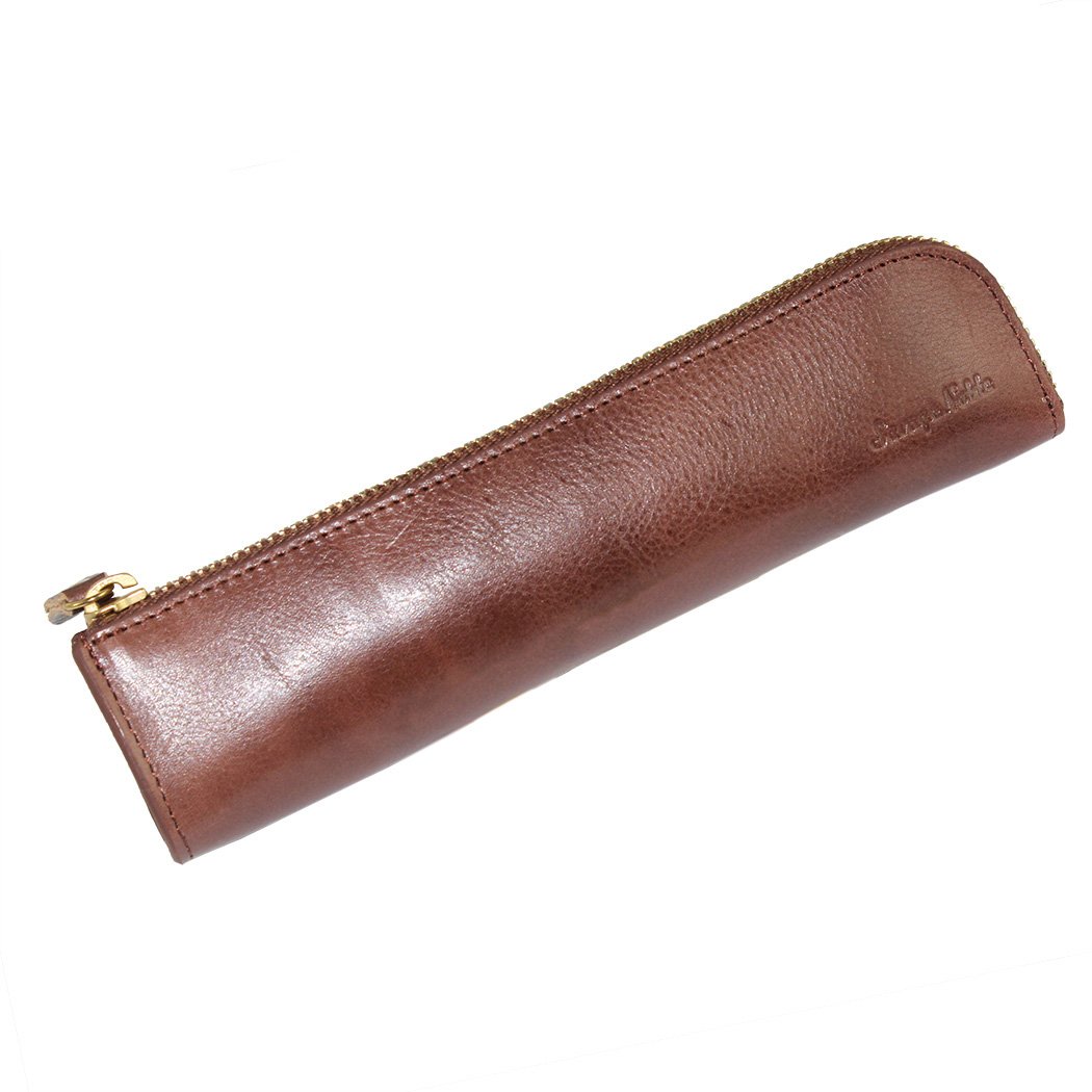 Individuality Creative Retro Simple Genuine Leather Pencil Holder - Dark Brown2